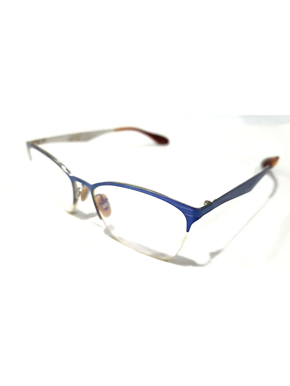 Ray Ban RB6345 2865 Blue Metal Half Rim Square Eyeglasses 52-17 135